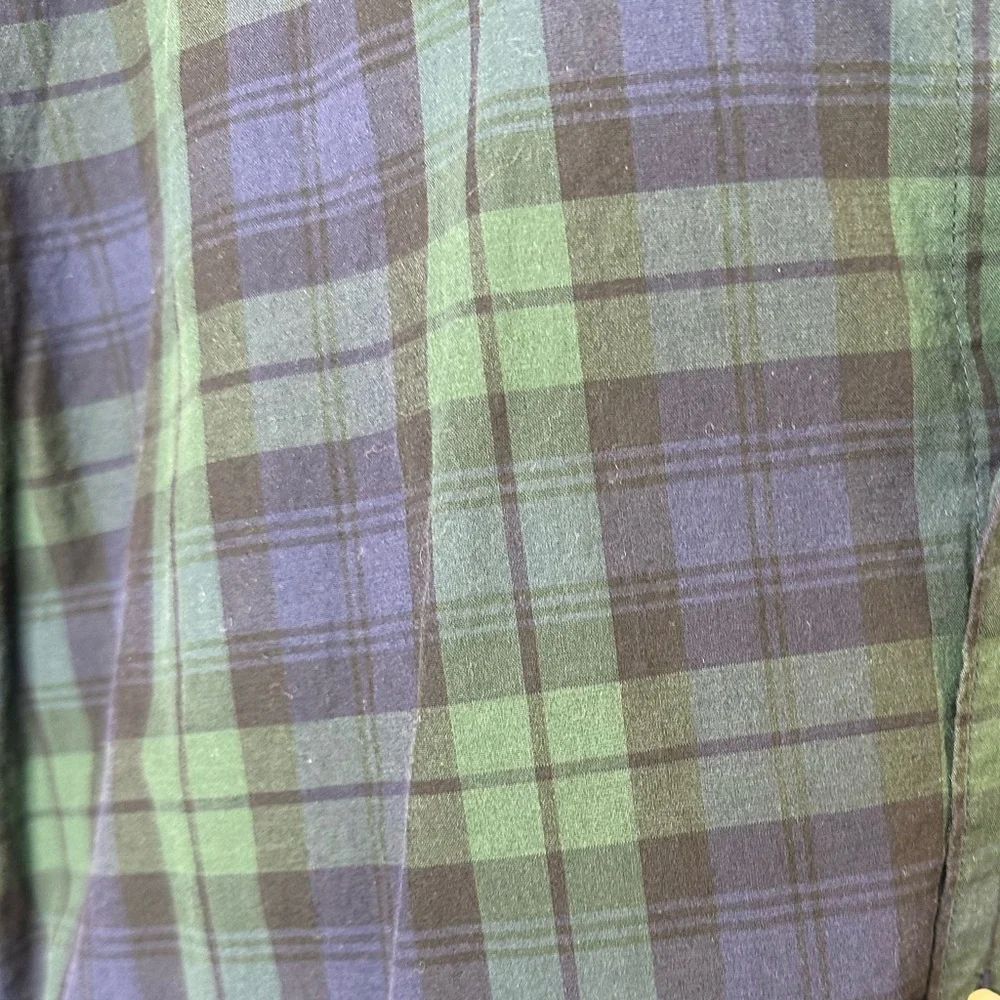 J.crew‎ Classic Green and Navy Plaid Shirt xl